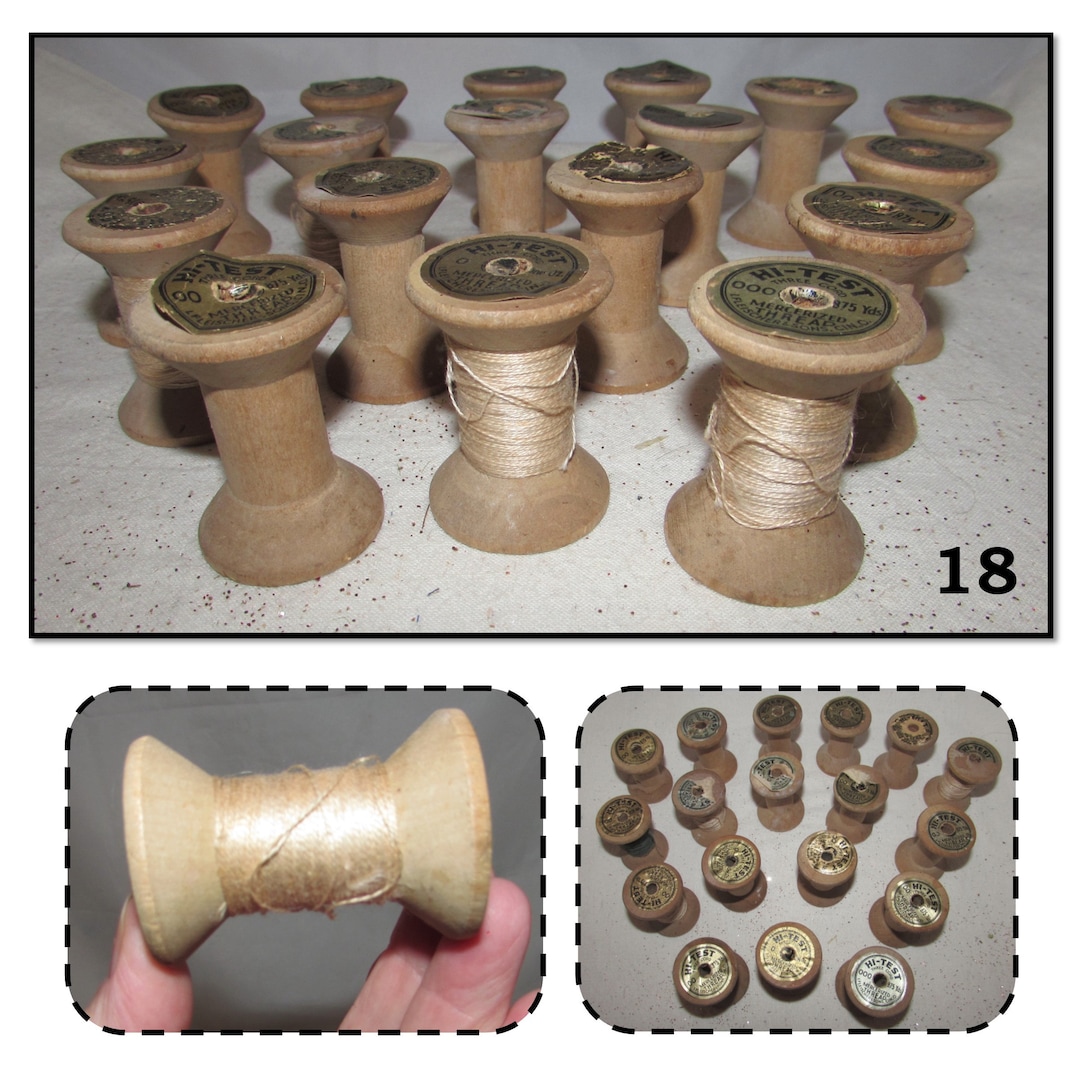 18 - Vintage Wood Spools for Thread - Etsy