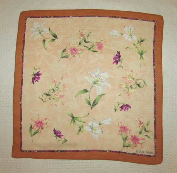 Vintage Cotton Handkerchief Hankie w/ Purple & Wh… - image 4