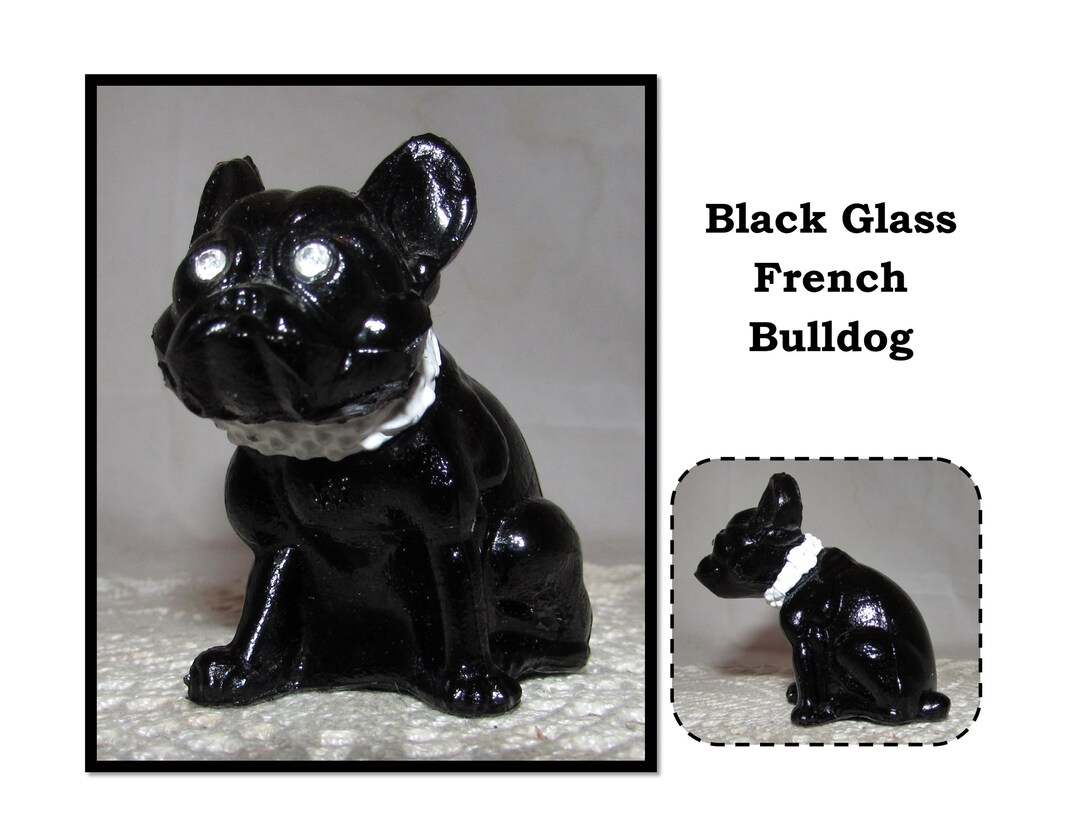Vintage Westmoreland Glass Glass Dog Figurine W/ Rhinestone