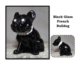 【358】Westmoreland French Bulldog Westmoreland French Bulldog Figurine Rhinestone Eye Black Satin