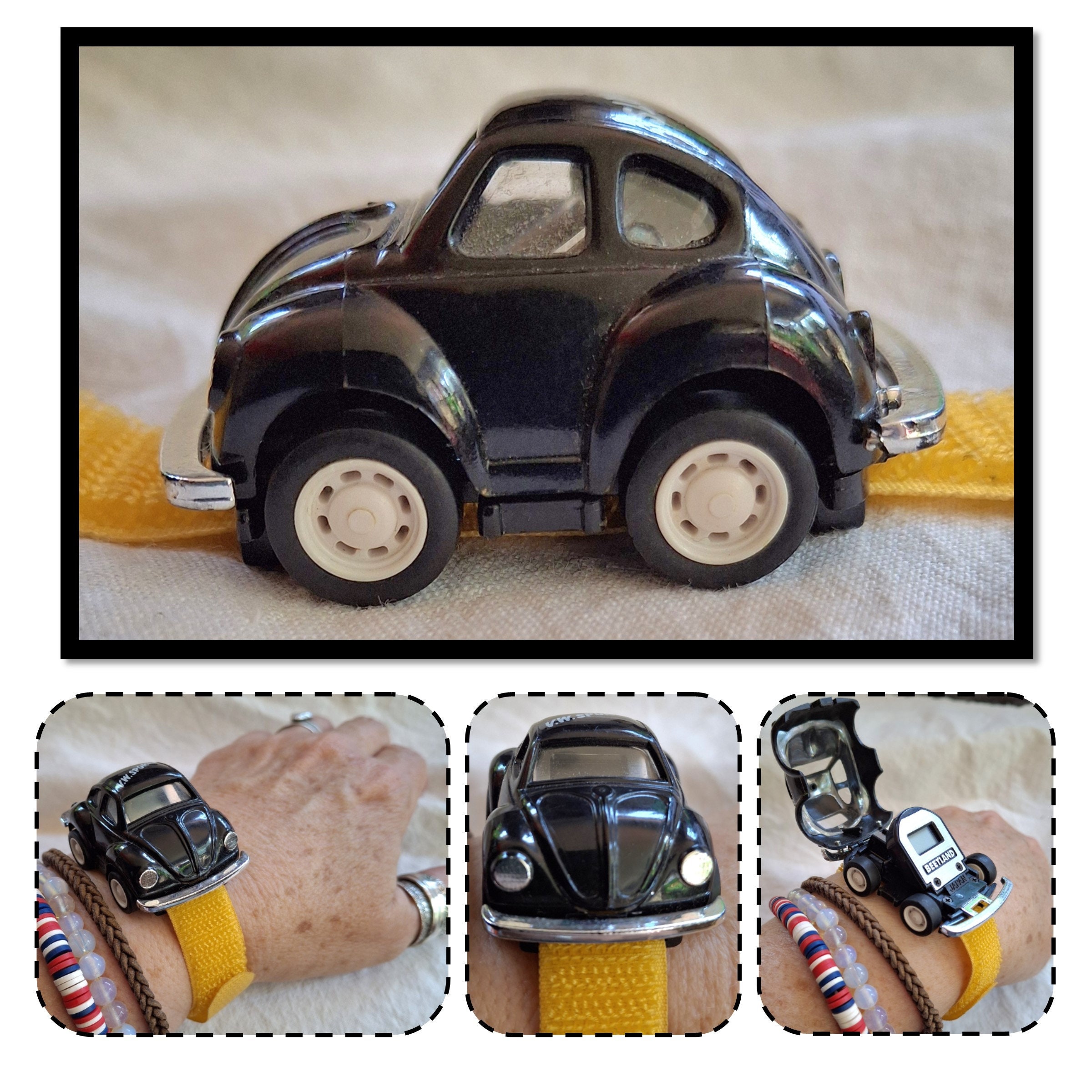 Vintage Black Plastic VW Volkswagen Digital Wrist Watch W/ Velcro