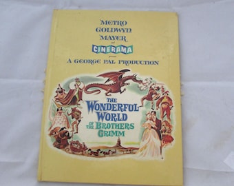 Vintage Hardcover Movie Souvenir, The Wonderful World of the Brothers Grimm by MGM, Cinerama, 1962, Behind the scenes
