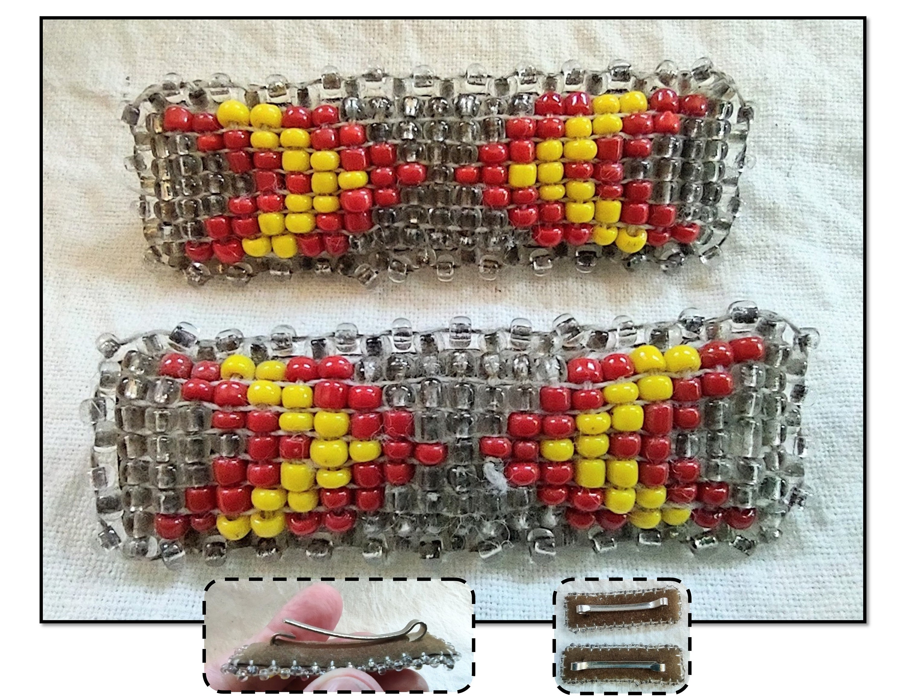 2 - Vintage Native American Style Beaded Hair Clips  display picture 2