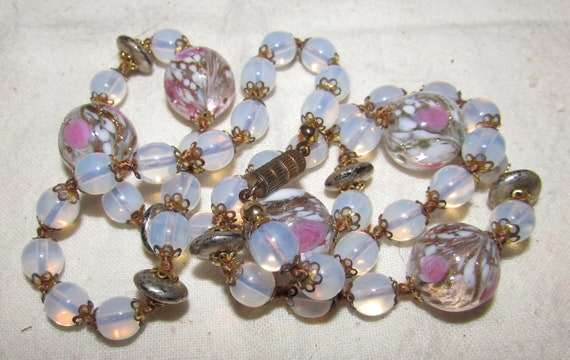 Vintage Translucent Venetian Glass Bead Necklace … - image 2