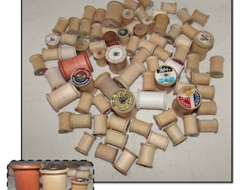 LOT of  Vintage Wood Spools for Thread, Various Sizes