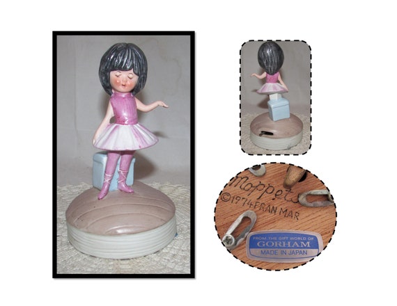 2 - Vintage Musical Figurines - 1974 Fran Mar Moppets Ballerina
