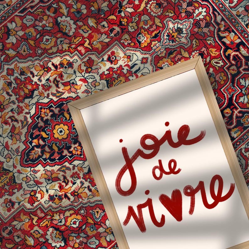 Joie De Vivre Digital Print | French Quote Wall Art | Handwritten ...