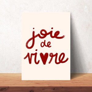 Joie De Vivre Digital Print | French Quote Wall Art | Handwritten ...