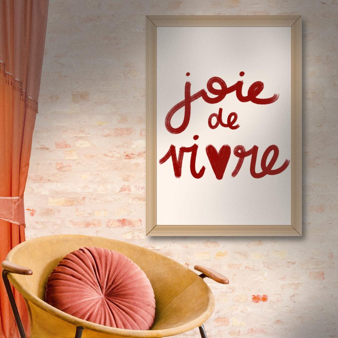 Joie De Vivre Digital Print | French Quote Wall Art | Handwritten ...