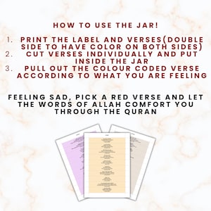 Quran verse jar, Read me when mood jar, Islamic gift, Ramadan activity, Muslim printable pdf, Quran guidance, Quran quotes to feel better image 4