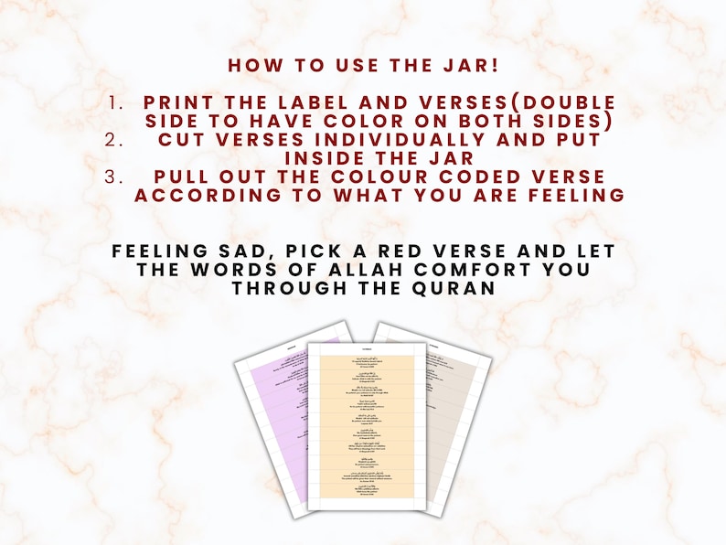 Quran verse jar, Read me when mood jar, Islamic gift, Ramadan activity, Muslim printable pdf, Quran guidance, Quran quotes to feel better image 4
