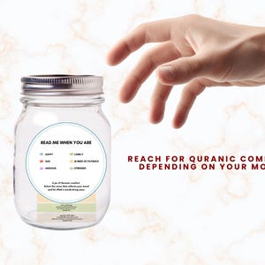 Quran verse jar, Read me when mood jar, Islamic gift, Ramadan activity, Muslim printable pdf, Quran guidance, Quran quotes to feel better image 3