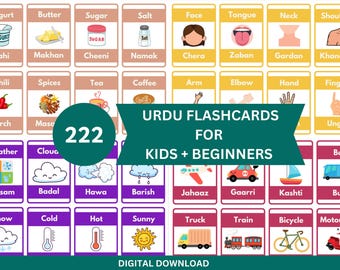 Urdu flashcards for kids, Learn Urdu, English to Urdu, First steps to learn Urdu, Urdu for beginners, Urdu basics, Fun Urdu lessons, Digital