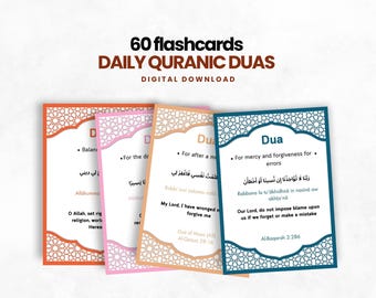 Islamic Dua Cards Digital Download, Printable Quran Dua Flashcards Arabic Transliteration English Downloadable Duas, Daily Dua, Muslim Gift