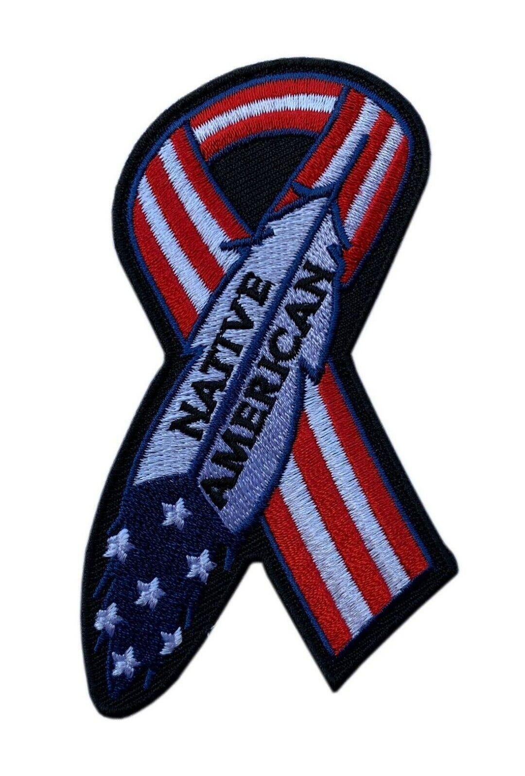 USA Flag Ribbon Native American Iron-on Patch 4 Embroidered Badge - Etsy