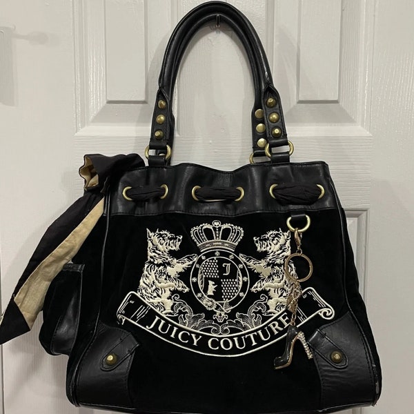 Vintage Y2k Juicy Couture Daydreamer Handtasche Schwarz Velour