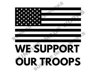 Support Our Troops Yellow Ribbon SVG | Digital Download For Cricut Silhoutte Laser | Clean Lines | Military Support | Military Veteran