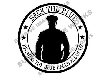 Terug de blauwe SVG |  Digitale download voor Cricut Silhouette Laser | Strakke lijnen | Dunne blauwe lijn | Ondersteuning wetshandhaving | Trotse politie