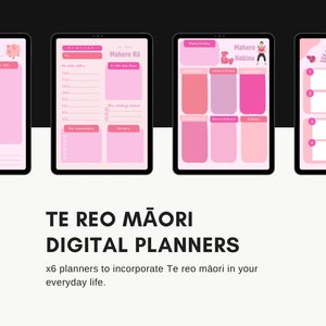 Te Reo Māori printable planners set of 6, digital planner, printables, maori planners, New Zealand prints, digital weekly planner