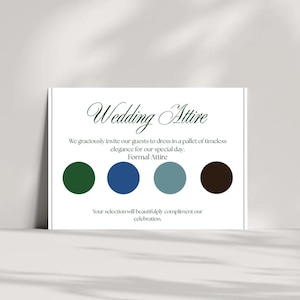 Cartão de Traje de Casamento, Modelo para Inserir Código de Vestimenta Formal