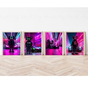 Kaws 4-piece Car Print Set: Hypebeast Graffiti Wall Art (Digital Download)