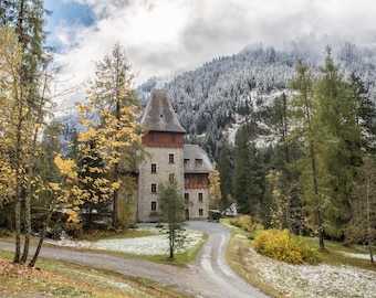 Mysterious CASTLE – Wall Art | Bad Gastein in Winter, Mystical Mountain World, Dreamy Nature, Fairytale Architecture