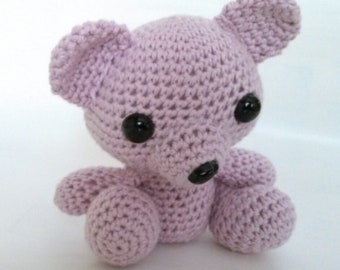 Handmade Little Crocheted Teddy Bear Pale Lavender