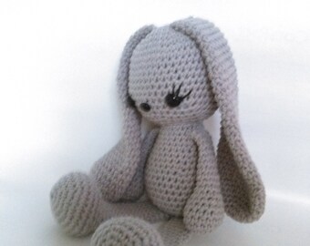 Handmade Crocheted Grey Bunny Looking for a Home