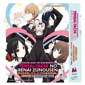DVD Anime ~Engels nagesynchroniseerd~Kaguya-sama Wa Kokurasetai Seizoen 1-3(1-37End)~ Gratis DHL Express