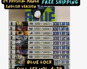 Complete Manga Set Blue Lock Volumes 1-24 - Complete English Edition; FREE SHIPPING; Anime Lover; Manga Lover; Manga Collection