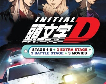 DVD Anime Initial D Complete Stage 1-6 +3 Movie +3 Extra Stage +3