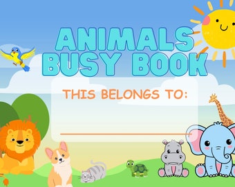 Animal Theme Busy Work Book