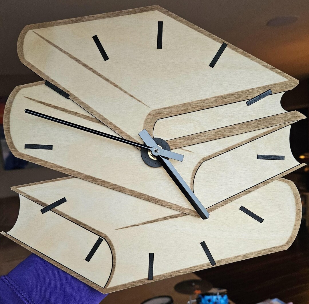 Handmade Wooden Book Stack Clock: Reader's Gift! - Etsy