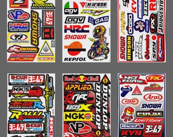 Hojas de pegatinas para HONDA Yoshimura, motocicleta, motocross, ATV, calcomanía de carreras, coche, casco de motociclista
