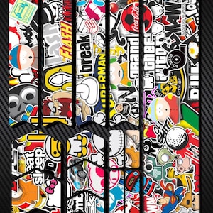 Bicycle Frame Decals Set, Mtb Stickers, Frame Protector, Bike Stickers, Protection Film, Scratch Proof, STICKERBOMB Design