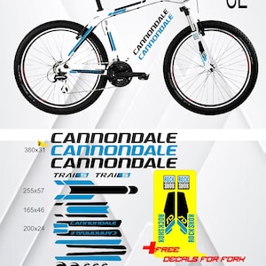 CANNONDALE Vinyloverdrukplaatje: CUSTOM Stickers Vel Fietsframe Cycle Cycling Bicycle Mtb