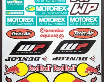 KTM WP Motorex Dunlop Sponsor 31 Sticker Sheet Laminated Exc EX 45