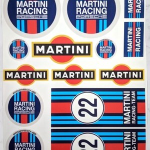 Décor Mural Martini Racing - Bandes Monochromes 2,1 Mètres, Laminé - Style Course