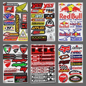 Vintage Stickers Sheets YSS Veloil Shell Motorcycle Motocoss ATV Decal Bike Helmet