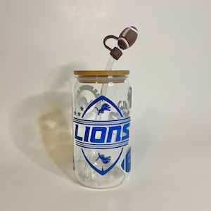 Football Glass Cup Coffee Detroit