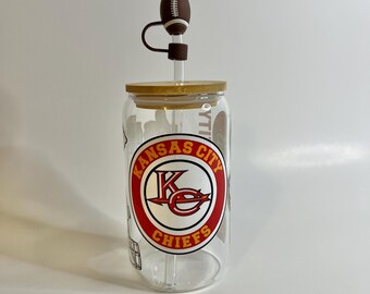 Football Glass Cup Coffee Kansas City