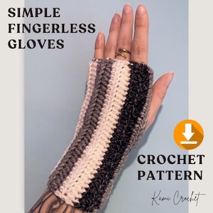 Fingerless Gloves Crochet Pattern: Easy Adjustable Design (PDF Download)
