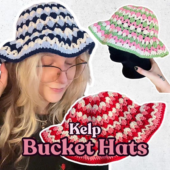 Handmade Ruffled Kelp Bucket Hat: Cotton-acrylic Blend - Etsy display picture 1