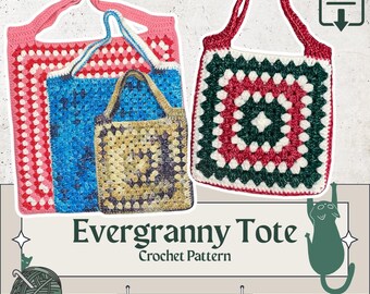 Evergranny Tote Crochet Pattern • Easy Granny Square Bag Pattern (PDF Download)