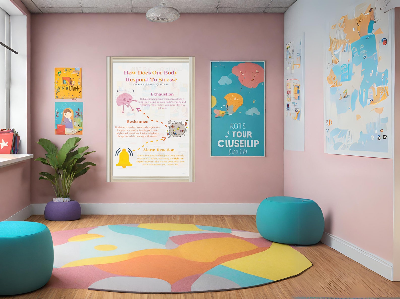 Calming Corner Poster Set - 9 Breathing Exercise Visuals For Kids' Anxiety Relief & Emotional Regulation