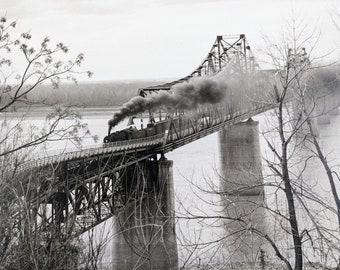 1949 Kunstfotografie O / B Stahlbrücke Zug von Firth "The Vicksburg Crossing"