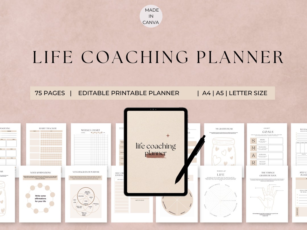 Editable Life Coaching Planner Printable Wellness Coaching Worksheet ...