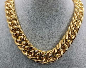 Colar vintage banhado a ouro Anne Klein com corrente maciça de 19" para mulheres, bijuteria, presente fashionista