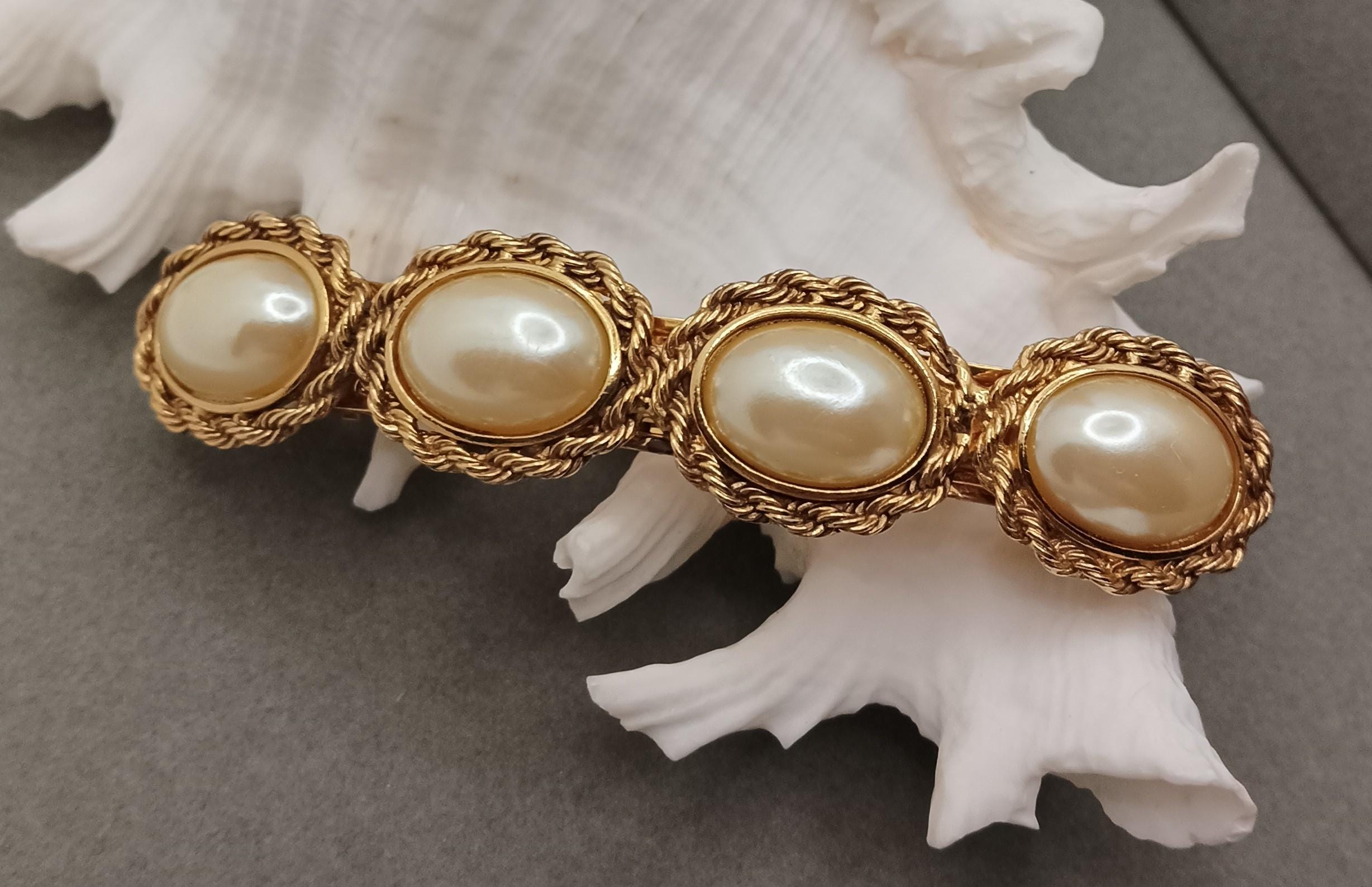 Kirks Folly Gold, Rhinestone, and Pearl Hair Clip Kirks Folly Hair Accessories for Women for sale | eBay main image 3