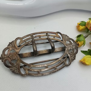 Vintage Art Nouveau Victorian era Large  Belt Buckle Floral Design Women Estate Find